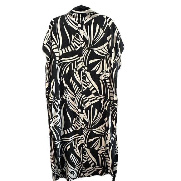 Tahari Abstract Print Stretch Tunic Shirt Dress Size Large - Picture 2 of 6